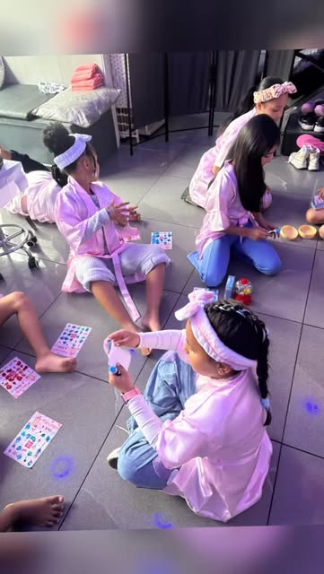 Children enjoying a pamper party